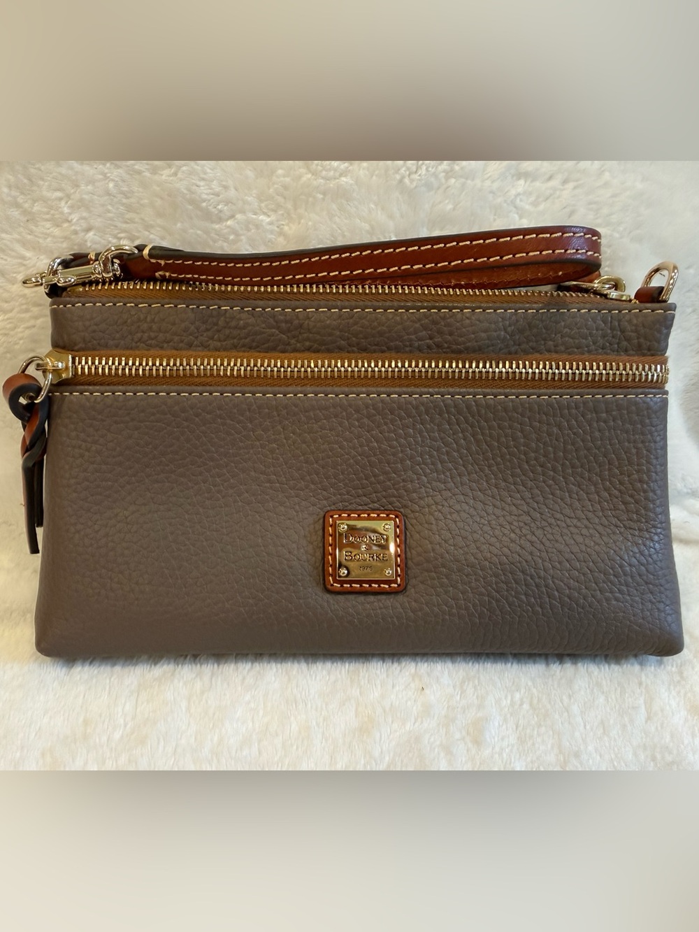 Dooney & Bourke Pebble Leather Double-Zip Wristlet